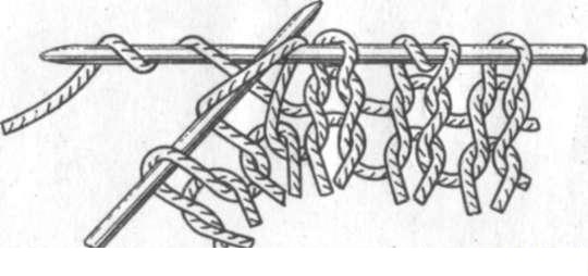 Схема вязания вытянутых петель