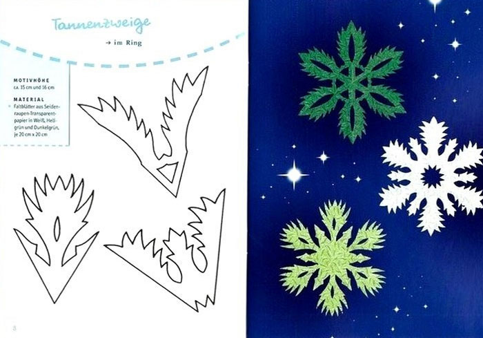 Схемы необычных и прикольных бумажных снежинок, фото